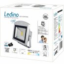 Ledino LED Fluter Dahlem 20SN Wandstrahler Außenleuchte 20W Silber IP65 Neutralweiss 4000K