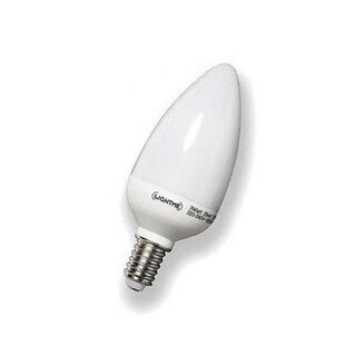 LightMe ESL Energiesparlampe Leuchtmittel Kerze 3W = 15W E14 matt warmweiß 2700K