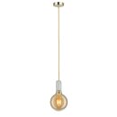 Paulmann Pendelleuchte Vintage Stoffkabel Gold Alabaster...