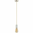 Paulmann Pendelleuchte Vintage Stoffkabel Gold Alabaster max 60W E27 ohne Leuchtmittel