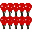 10 x LED Filament Leuchtmittel Tropfen 2W E14 farbig Rot 10lm