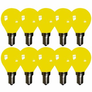 10 x LED Filament Leuchtmittel Tropfen 2W E14 farbig Gelb 100lm