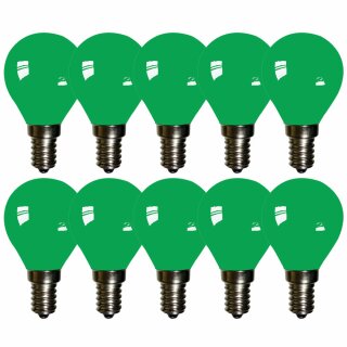 10 x LED Filament Leuchtmittel Tropfen 2W E14 farbig Grün 30lm