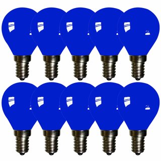 10 x LED Filament Leuchtmittel Tropfen 2W E14 farbig Blau 13lm