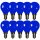 10 x LED Filament Leuchtmittel Tropfen 2W E14 farbig Blau 13lm