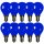 10 x LED Filament Leuchtmittel Tropfen 2W E14 farbig Blau 13lm