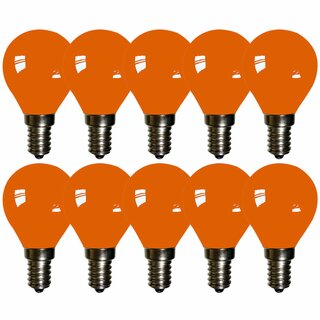10 x LED Filament Leuchtmittel Tropfen 2W E14 farbig Orange 20lm