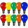 10 x LED Filament Leuchtmittel Tropfen 2W E14 farbig Mix Rot Gelb Grün Blau Orange