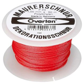 Maurerschnur aus Polyethylen 1mm x 50m Rot