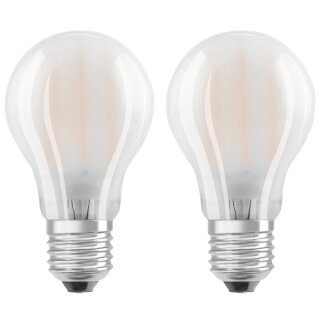 2 x Osram LED Filament Leuchtmittel Birnenform 6,5W = 60W E27 matt 806lm warmweiß 2700K