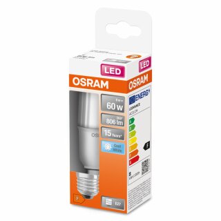 Osram LED Leuchtmittel Röhre Stick 8W = 60W E27 matt 806lm Neutralwei