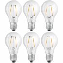 6 x Osram LED Filament Leuchtmittel Birnenform 2,5W = 25W E27 klar 250lm FS warmweiß 2700K