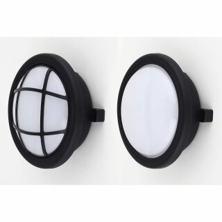 IBV LED Feuchtraumleuchte Deckenlampe Außenleuchte rund Ø15cm 10W 650lm IP65 Schwarz Neutralweiß 4000K