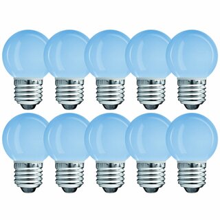 10 x Müller-Licht LED Leuchtmittel Dekolicht Tropfen 0,6W E27 blau Kugel