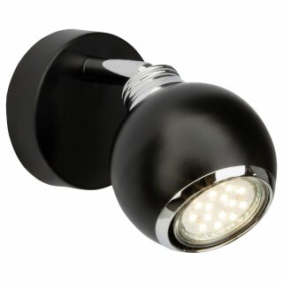 Brilliant Wandspot Ina LED schwarz 3W GU10 250lm warmweiß 3000K schwenkbar