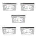 TIP LED Einbauleuchten Set Mini Eisen gebürstet 5 x 0,5W Tageslicht 6500K kaltweiß für Boden Wand & Decke