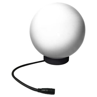 Easy Connect Garten-Lichtkugel Ø35cm Weiß IP55 40W E27 450lm warmweiß 230V Halogen + Erdspieß