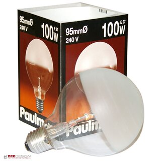 Paulmann Globe Glühbirne G95 100W E27 klar satiniert 95mm Globelampe Glühlampe
