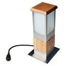 Easy Connect Außenleuchte Sockelleuchte 30cm Holz/Metall IP44 40W E27 450lm warmweiß 230V Halogen