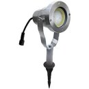 Easy Connect LED Strahler Gartenstrahler Alu gebürstet IP67 4W GU10 320lm warmweiß 3000K + Erdspieß
