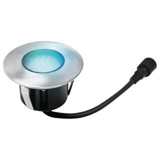 Easy Connect LED Einbauleuchte Edelstahl rund Ø7,5cm IP67 2W 100lm Blau