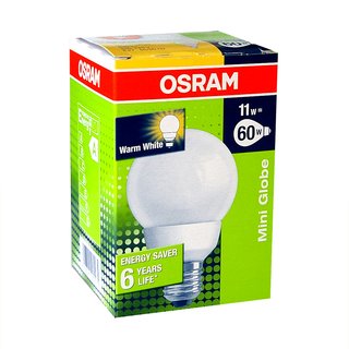Osram Dulux Superstar Mini Globe 11W = 60W E27 matt 2500K extra warm 15000h