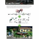 Easy Connect LED Strahler Gartenstrahler Alu gebürstet IP67 6,5W GU10 520lm warmweiß 3000K + Erdspieß