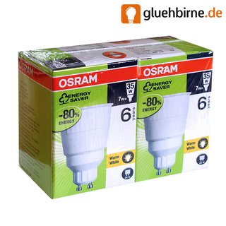 2 x Osram ESL Energiesparlampe Reflektor R50 7W = 35W GU10 2700K warmweiß Dulux Value