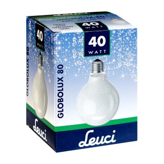 Leuci Globe Glühbirne G80 40W E27 Opal Globelampe 40 Watt Glühlampe warmweiß dimmbar