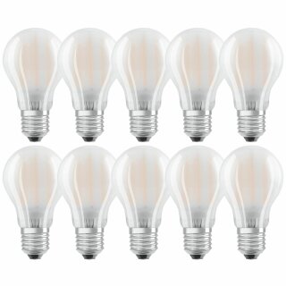 10 x Osram LED Filament Leuchtmittel Birnenform 6,5W = 60W E27 matt 806lm warmweiß 2700K