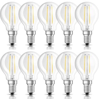 10 x Osram LED Filament Leuchtmittel Tropfen 2,8W = 25W E14 klar 250lm warmweiß 2700K DIMMBAR