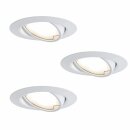 3 x TIP Coin LED Einbauleuchten Weiß Schwenkbar 3 x 4,9W Modul Warmweiß 2700K