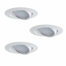 3 x TIP Coin LED Einbauleuchten Weiß Schwenkbar 3 x 4,9W Modul Warmweiß 2700K