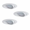 3 x TIP Coin LED Einbauleuchten Weiß Schwenkbar 3 x 4,9W Modul Warmweiß 2700K 