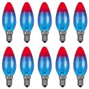 10 x Paulmann Glühbirne Kerze Multicolor 25W E14 Blau Rot Glühlampe 25 Watt