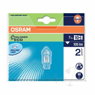 Osram G4 Eco Halogen Stiftsockellampe 7W = 10W 12V klar 67417 Halogenlampe EcoHalo