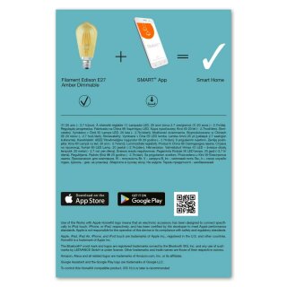 Ledvance LED Filament Smart+ Edison ST64 5,5W = 45W E27 Gold 600lm extra warmweiß 2500K Dimmbar App Google Apple HomeKit Bluetooth