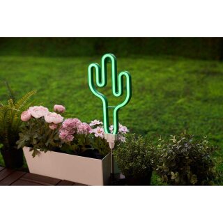 Grü Erdspieß Paulmann Pauleen Solar-Gartenleuchte Sunshine LED Kaktus