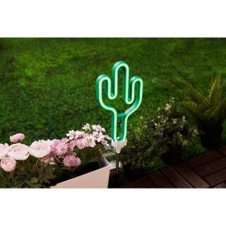 Pauleen Paulmann LED Kaktus Erdspieß Solar-Gartenleuchte Grü Sunshine