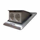 Einbausteckdose Fußbodensteckdose Steckdose 2-fach Edelstahl für Boden & Wand versenkbar B-Ware