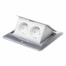 Einbausteckdose Fußbodensteckdose Steckdose 2-fach Edelstahl für Boden & Wand versenkbar B-Ware