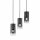 Trio Pendelleuchte Robin Schwarz Rauchglas max. 3 x 28W E27 ohne Leuchtmittel kürzbar B-Ware