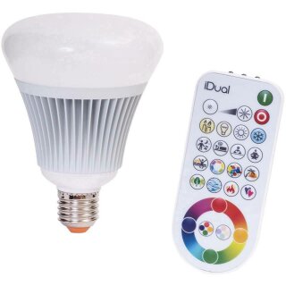 Müller-Lichte LED RGB+ Leuchtmittel 16W = 75W E27 iDual Fernbedienung RGBW dimmbar B-Ware