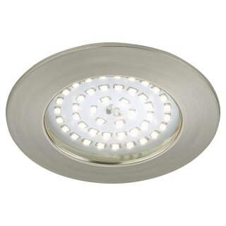 Briloner LED Einbauleuchte rund Nickel matt IP44 10,5W Modul 1000lm warmweiß 3000K