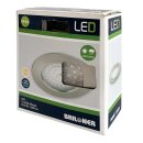 Briloner LED Einbauleuchte rund Nickel matt IP44 10,5W...