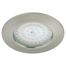 Briloner LED Einbauleuchte rund Nickel matt IP44 10,5W Modul 1000lm warmweiß 3000K