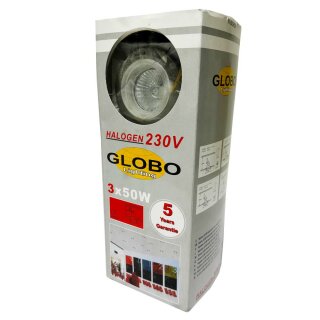Globo Lighting Einbaustrahler nickel-matt Halogen 3 x 50W GU10 230V warmweiß 3000K