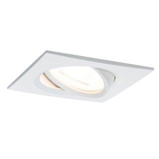 Paulmann LED Einbauleuchte Weiß eckig 7W GU10 460lm warmweiß 2700K Schwenkbar Dimmbar