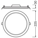Ledvance LED Einbauleuchte Downlight Slim DN Ø22,5cm Weiß 18W 1530lm Neutralweiß 4000K
