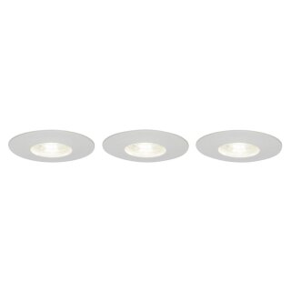 3 x Brilliant LED Einbaustrahler Nodus Weiß IP44 3 x 4W 380lm neutralweiß 4000K